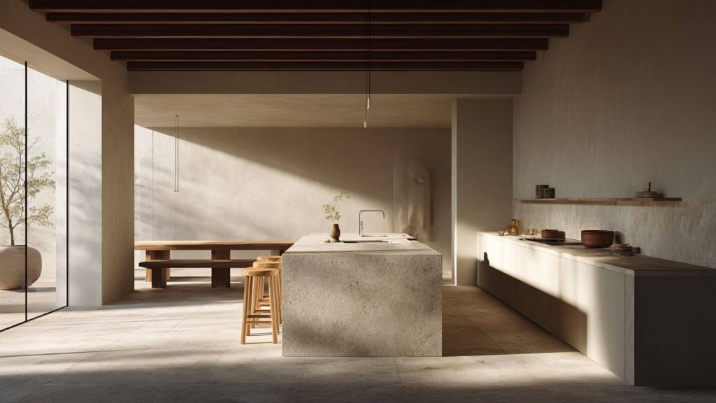 Interior ordenado con luz natural y mobiliario mínimo, diseño de Fran Linares. Orden en casa.