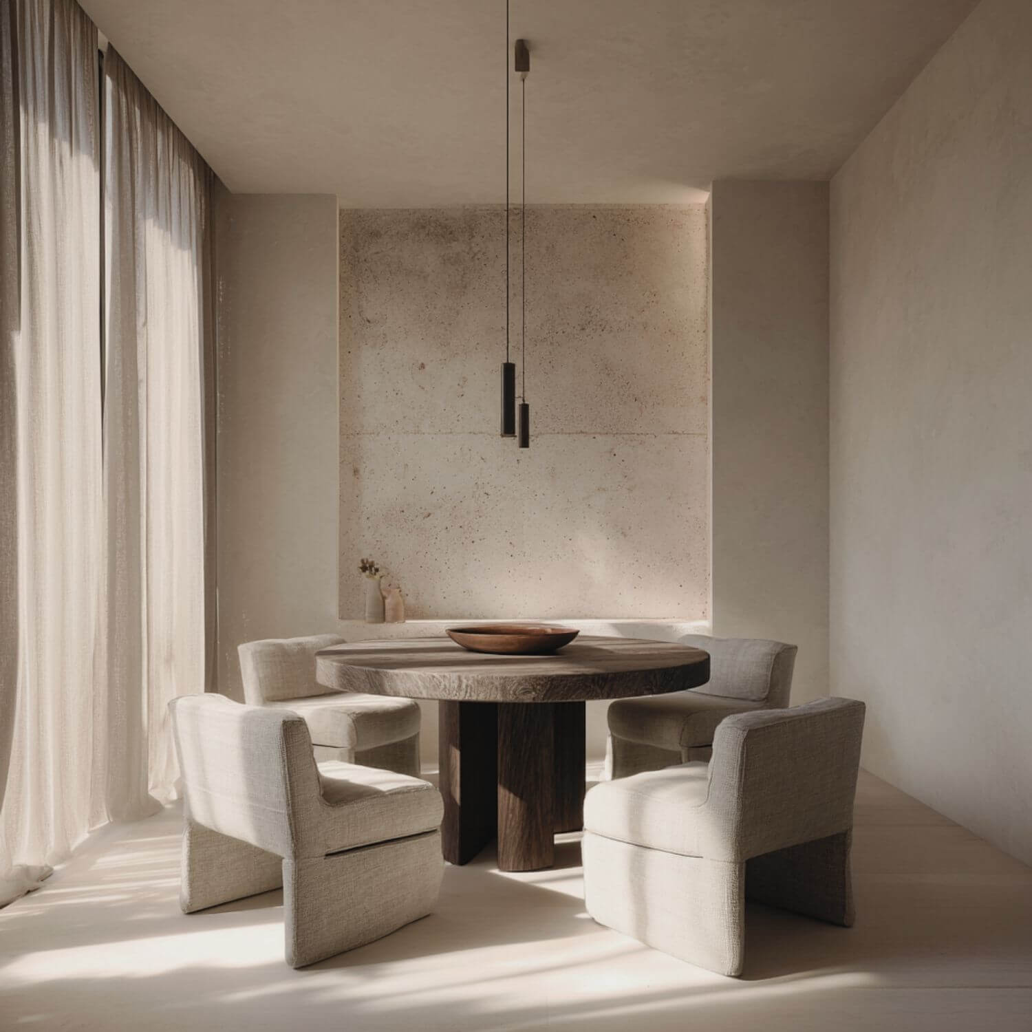 Reunión en un proyecto de interiorismo en Sevilla con atmósfera serena y luz natural, estética editorial.